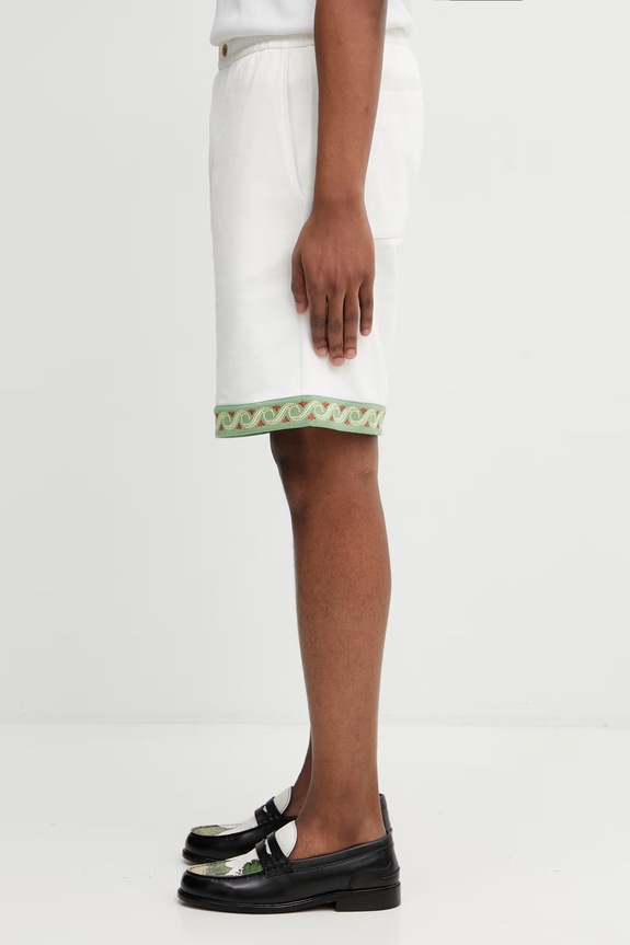 Drôle de Monsieur Short Piqué Brodé shorts cotton men's K.BS179.CO264.OW beige SS26