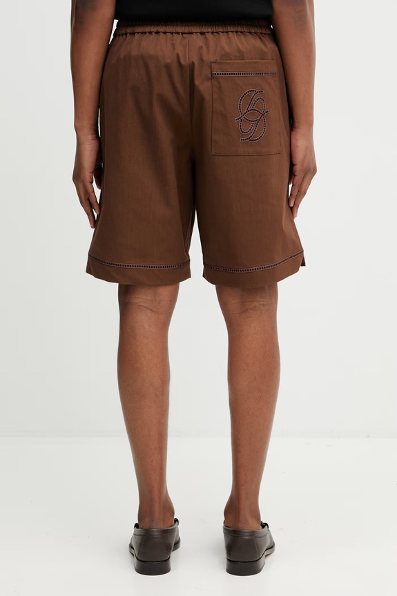 Clothing Drôle de Monsieur Elastiqué Jour Echelle shorts with cotton Men's K.BS178.CO278.BN brown