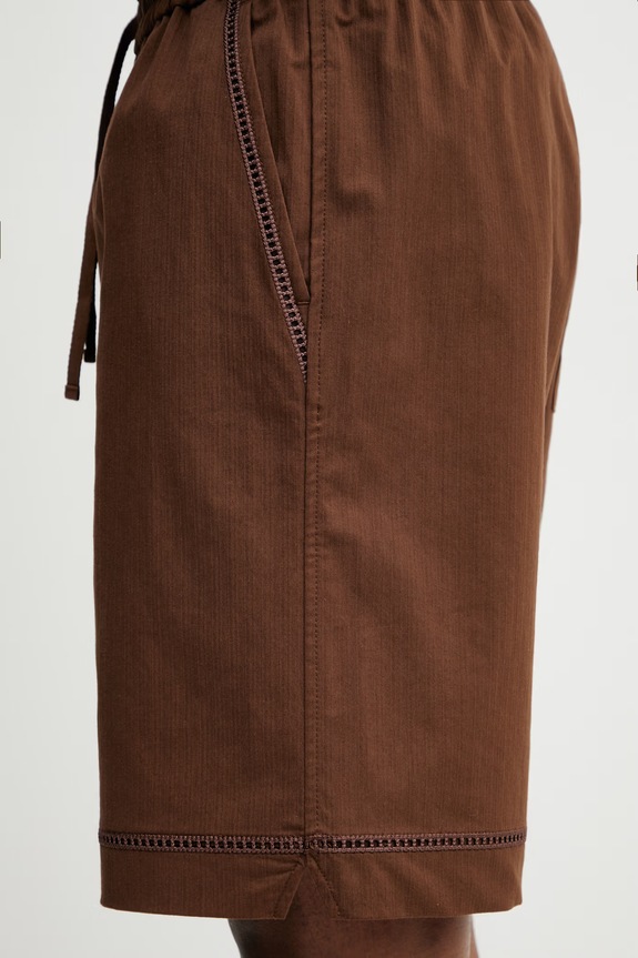 Drôle de Monsieur Elastiqué Jour Echelle shorts with cotton Men's brown K.BS178.CO278.BN