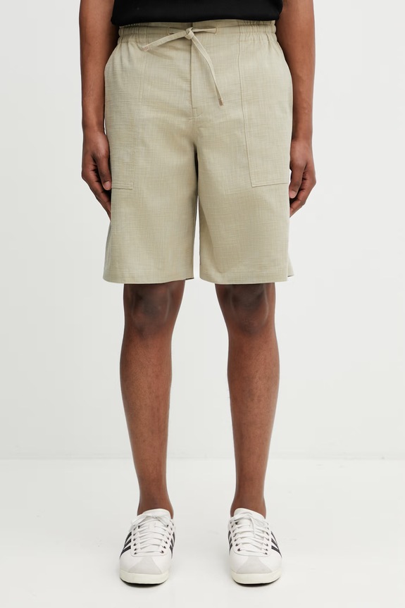 Drôle de Monsieur men's shorts with cotton green K.BS176.CO273.KK