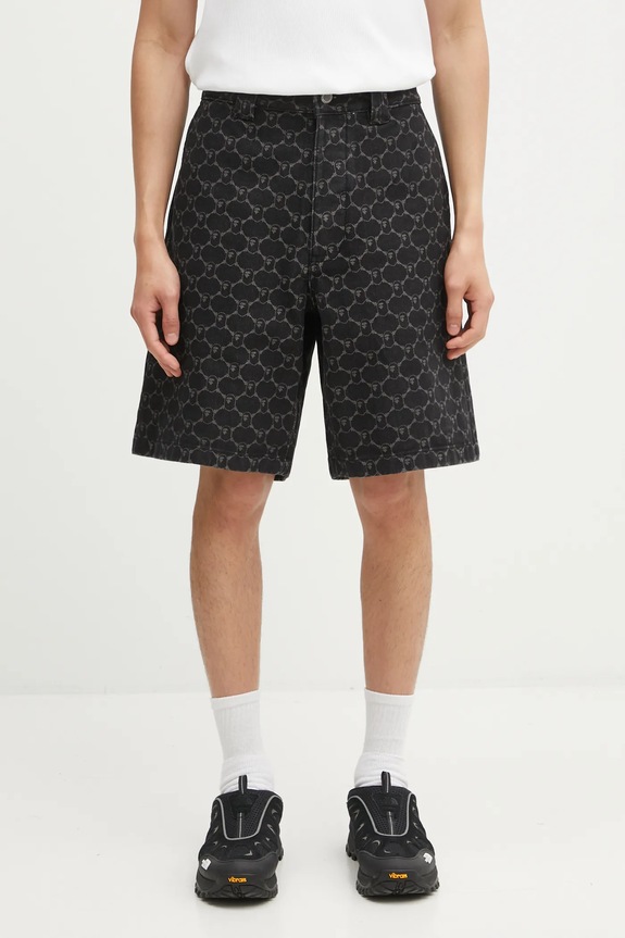 Джинсові шорти A Bathing Ape College Monogram візерунок чорний 1L30151302