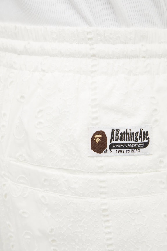 Бавовняні шорти A Bathing Ape Embroidery білий 1L30153307