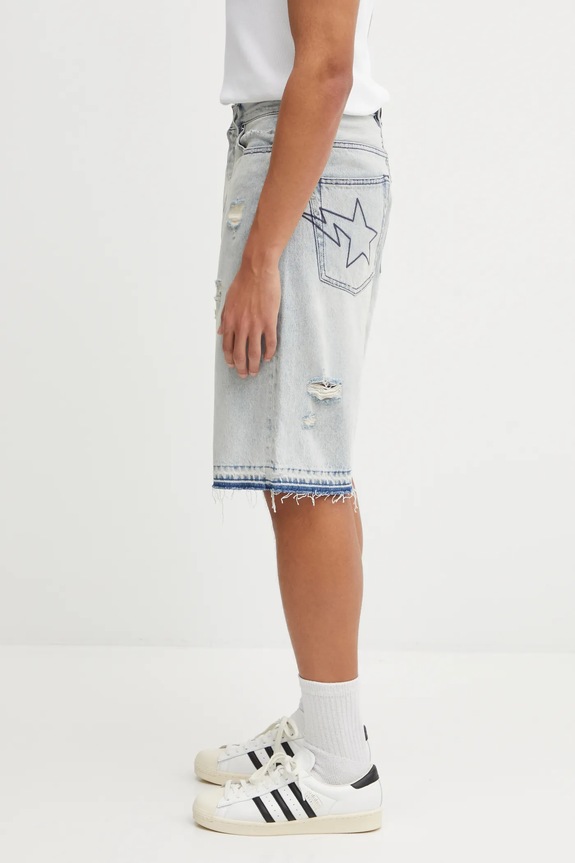 A Bathing Ape pantaloni scurți jeans Destroyed Sta 1L30151304 albastru SS26