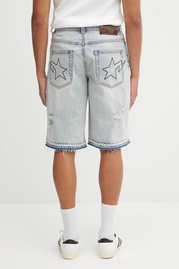 Îmbrăcăminte A Bathing Ape pantaloni scurți jeans Destroyed Sta 1L30151304 albastru
