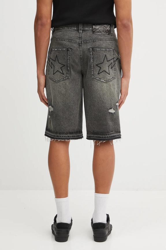 Îmbrăcăminte A Bathing Ape pantaloni scurți jeans Destroyed Sta 1L30151304 gri