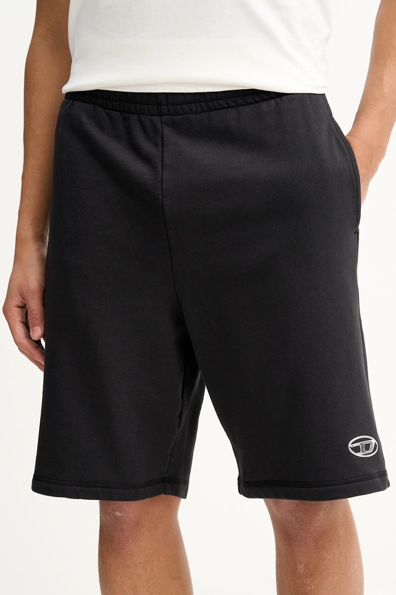 Diesel pantaloni scurți din bumbac P-MARSHY-IOD tricotaj negru A21795.0BKBW