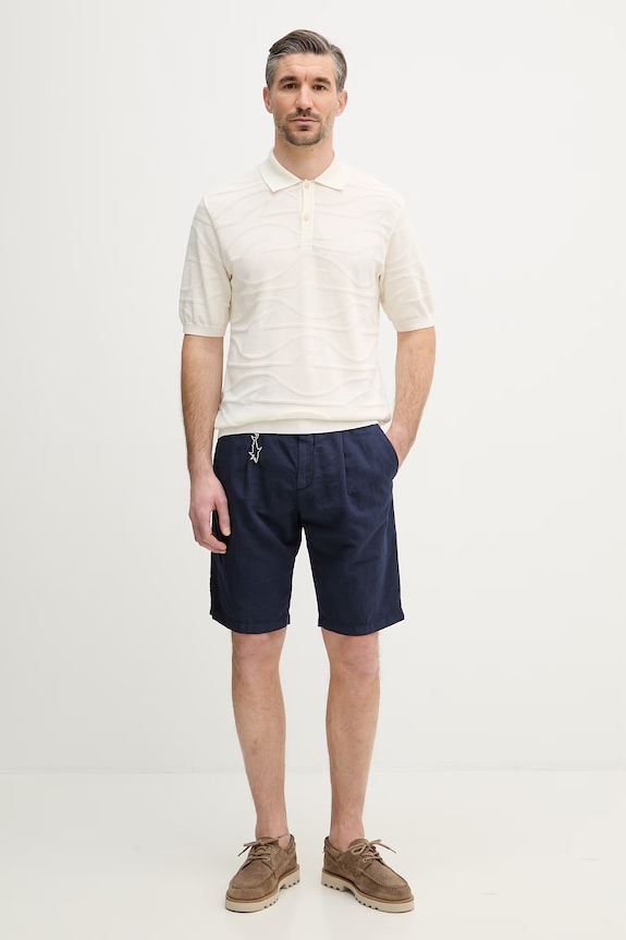 Σορτς με προσθήκη λινού Paul&Shark 25414034 σκούρο μπλε SS26