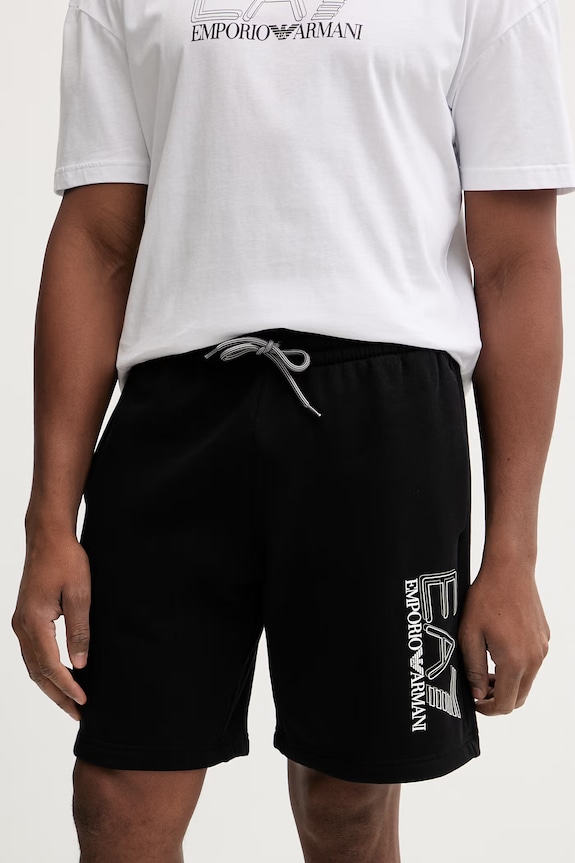 EA7 Emporio Armani pantaloni scurți tricotaj negru AF10377.7M001324