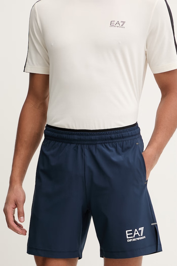 EA7 Emporio Armani szorty treningowe z elastanem niebieski AF21059.7M001720