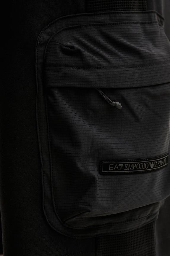 EA7 Emporio Armani pantaloni scurți de trening pentru bărbați, cu bumbac negru AF12660.7M001588