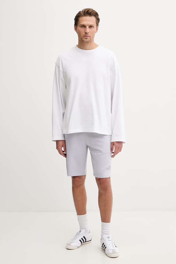 Puma szorty dresowe męskie z bawełną Essential Logo 682595 fioletowy SS26
