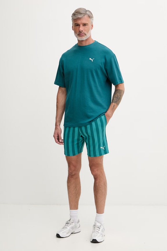 Puma teplákové šortky pánske s bavlnou Puma Class 692355 tyrkysová SS26