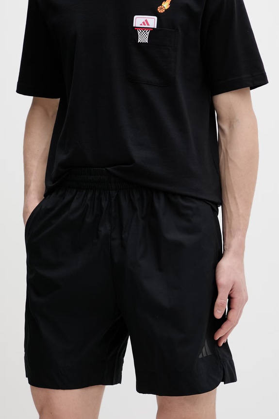 Βαμβακερό σορτσάκι adidas βαμβάκι μαύρο KC4685