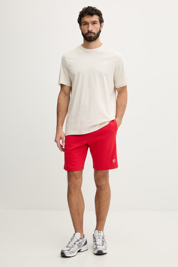 Puma szorty bawełniane Essential Elevated 692017 czerwony SS26