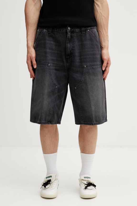 Carhartt WIP OG Aden Double Knee Short pantaloni scurți de denim pentru bărbați negru I036272.89B7