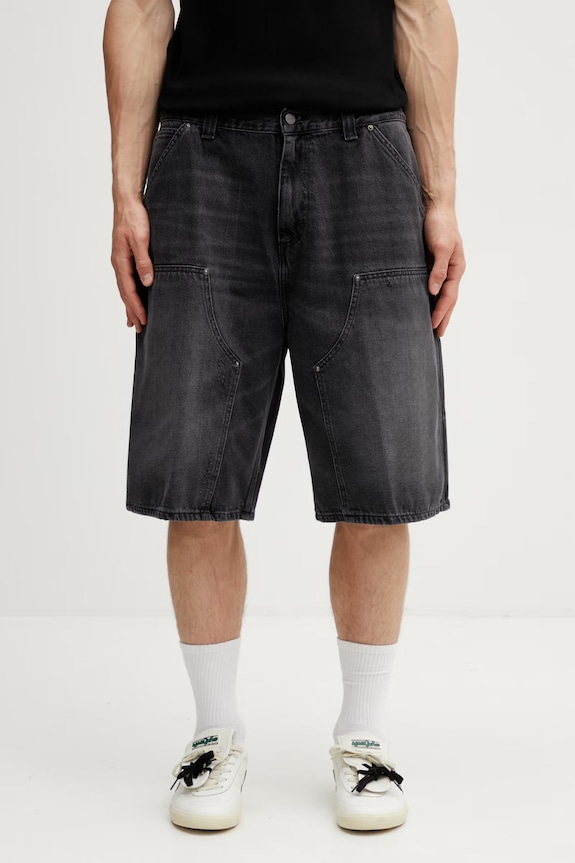 Carhartt WIP OG Aden Double Knee Short pantaloni scurți de denim pentru bărbați negru I036272.89B7