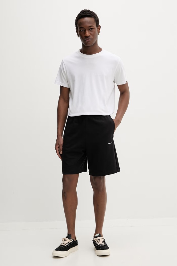 Calvin Klein szorty dresowe męskie bawełniane LV04LF244G czarny SS26