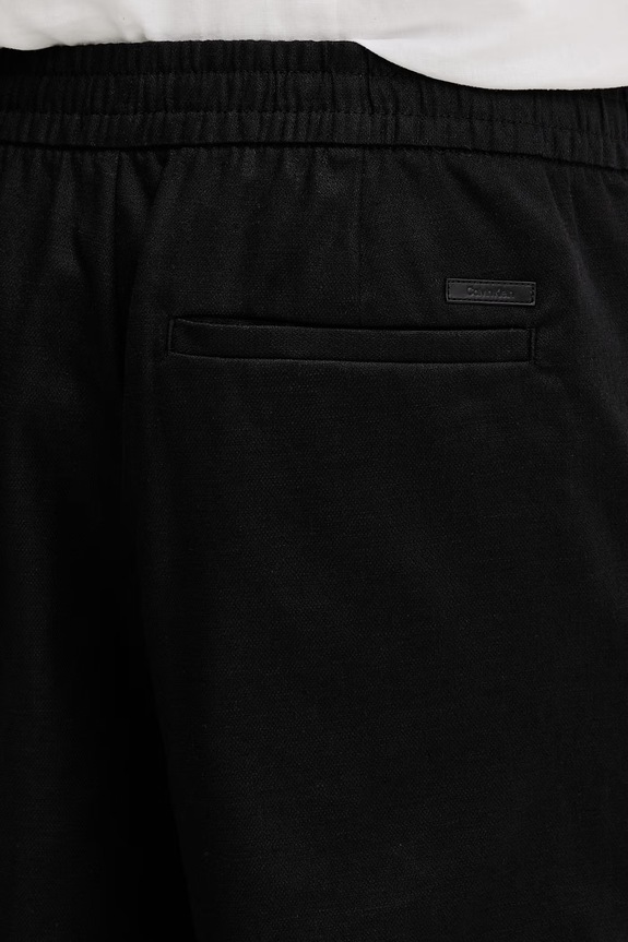 Calvin Klein rövidnadrág férfi lenvászonnal fekete LV04LF620G