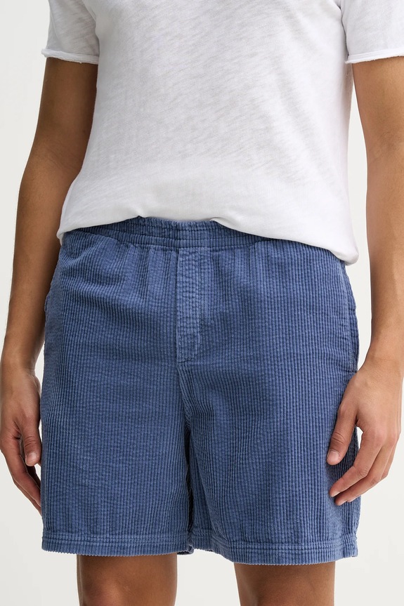 American Vintage pantaloni scurti din velur bumbac albastru MPADO09B
