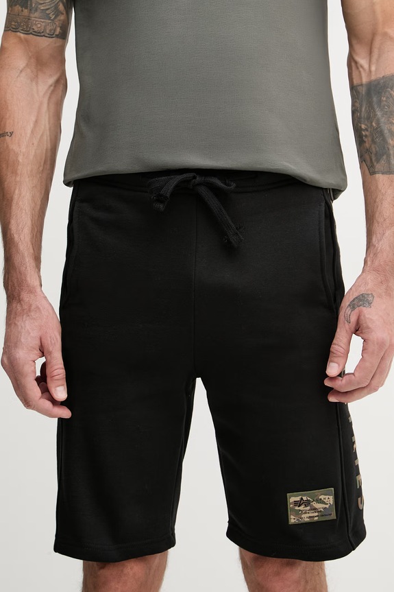 Alpha Industries melegítő férfi pamut Camo Jogger Shorts fekete 156377