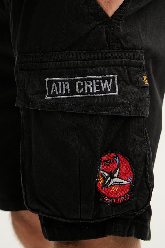 Alpha Industries pantaloncini cargo da uomo in cotone Flying Tigers Shorts nero 156254.03