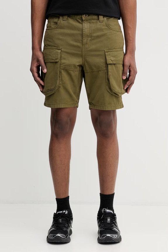 Alpha Industries Canvas Cargo Short pantaloni scuți cargo din bumbac pentru bărbați verde 156264