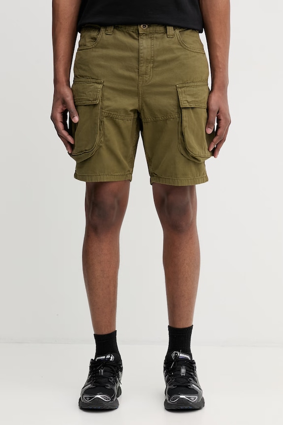 Alpha Industries Canvas Cargo Short pantaloni scuți cargo din bumbac pentru bărbați verde 156264