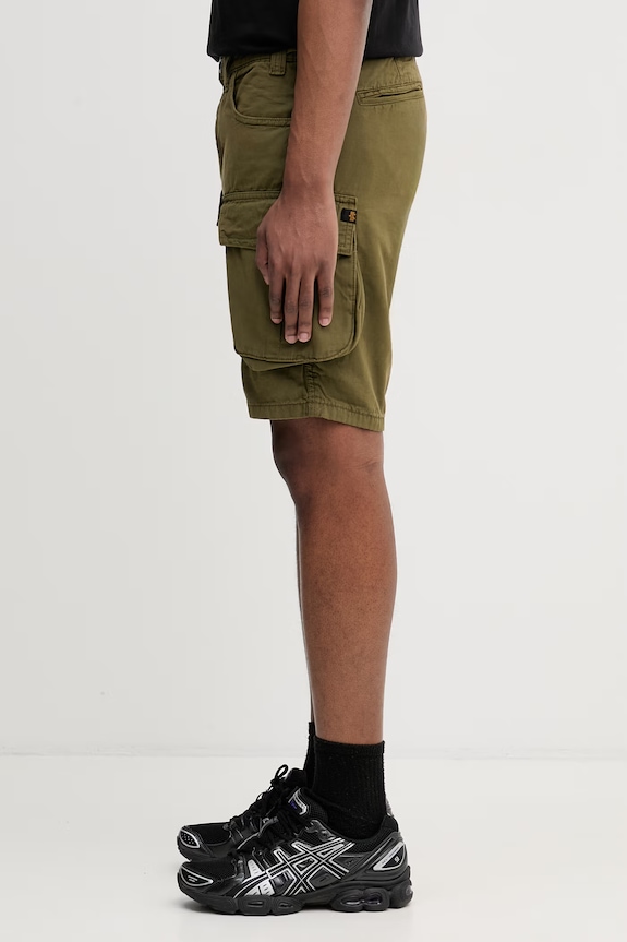 Alpha Industries Canvas Cargo Short pantaloni scuți cargo din bumbac pentru bărbați 156264 verde SS26