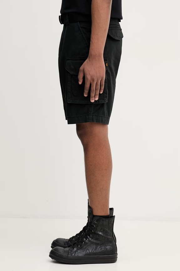 Alpha Industries Mesh Utility pantaloncini cargo in cotone da uomo 266251 nero SS26