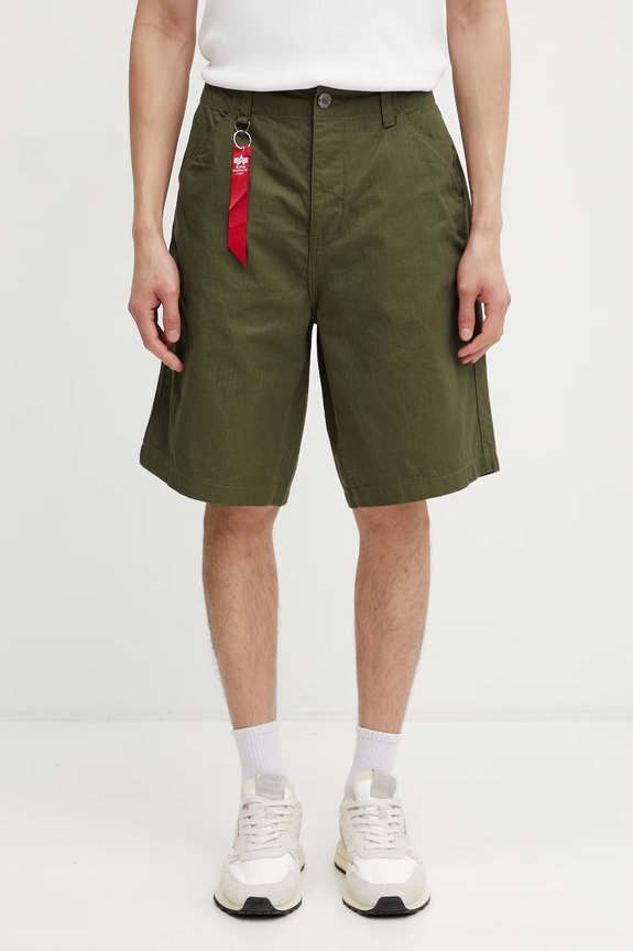 Alpha Industries P41 HBT Combat pantaloncini in cotone da uomo verde 266254