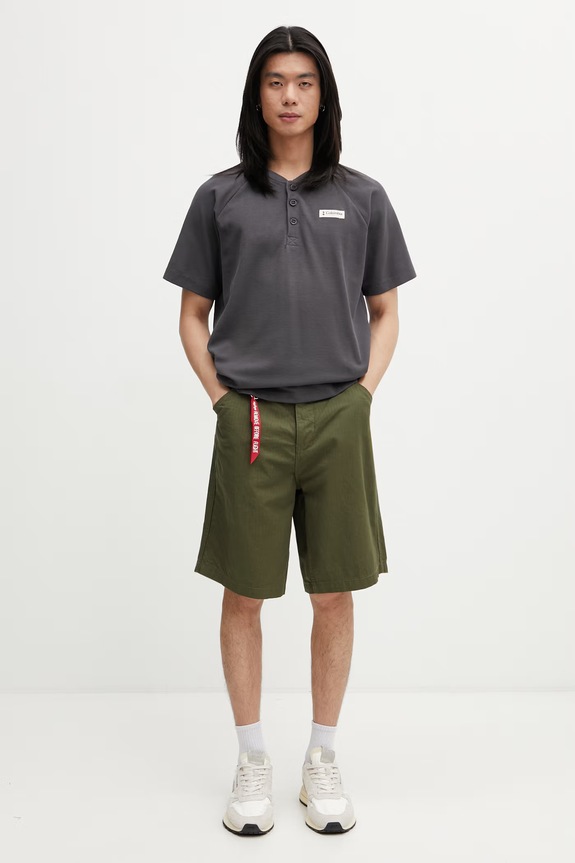 Alpha Industries P41 HBT Combat pantaloncini in cotone da uomo 266254 verde