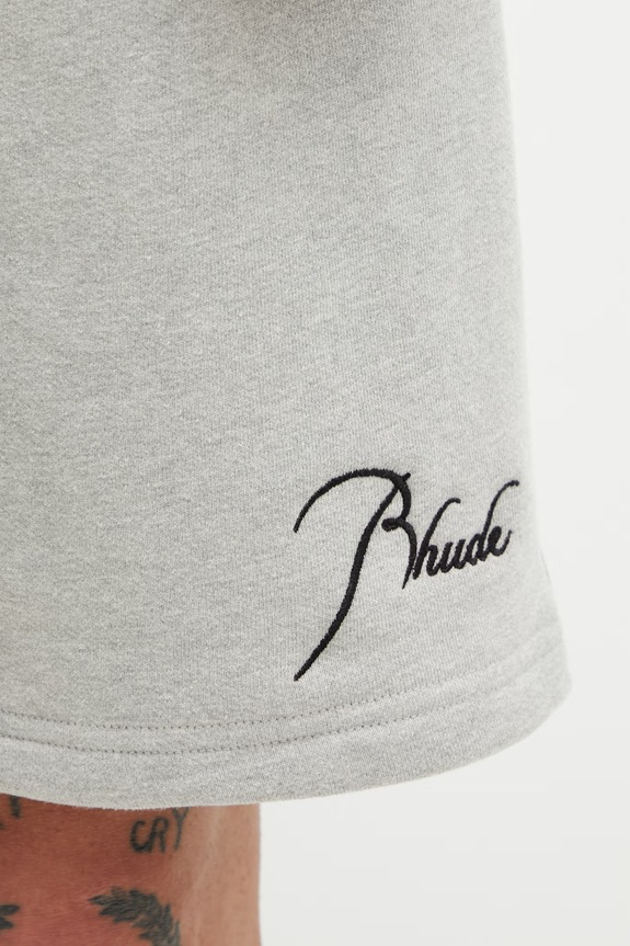 RHUDE Classique pantaloni scurți de trening cu bumbac pentru bărbați gri RHSS26SH01829