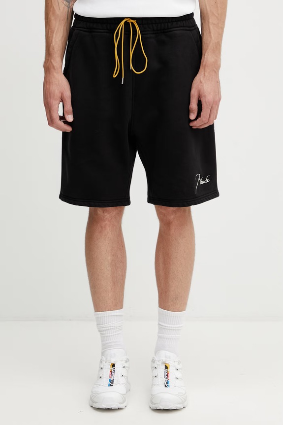 RHUDE Classique pantaloni scurți din bumbac bărbați negru RHSS26SH03012
