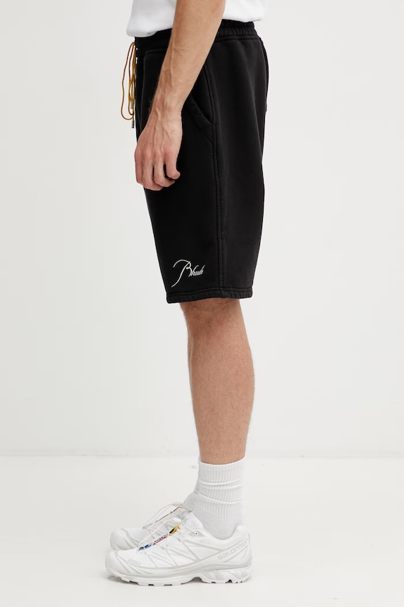 RHUDE Classique pantaloni scurți din bumbac bărbați RHSS26SH03012 negru SS26