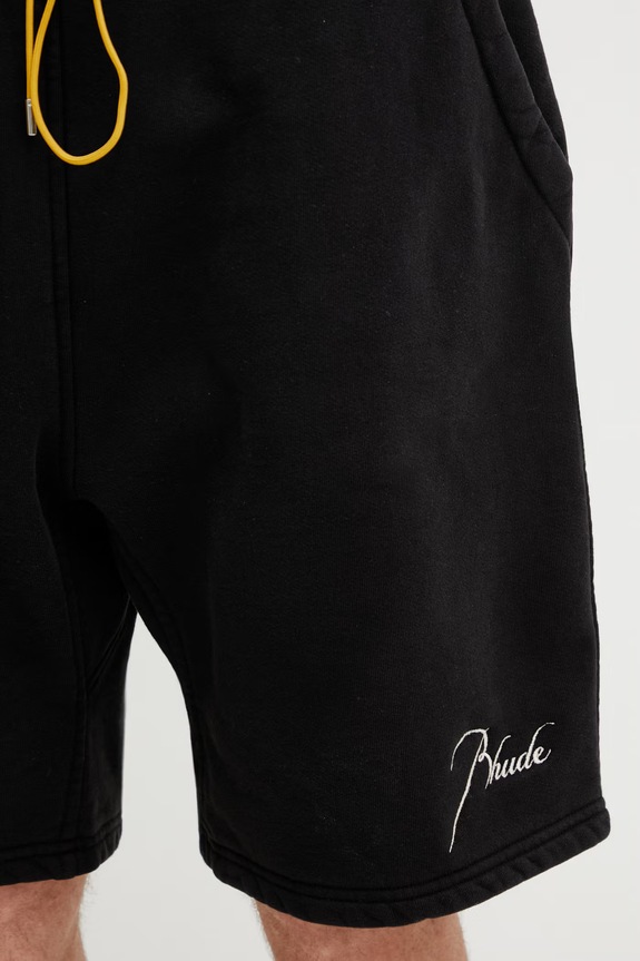 RHUDE Classique pantaloni scurți din bumbac bărbați negru RHSS26SH03012