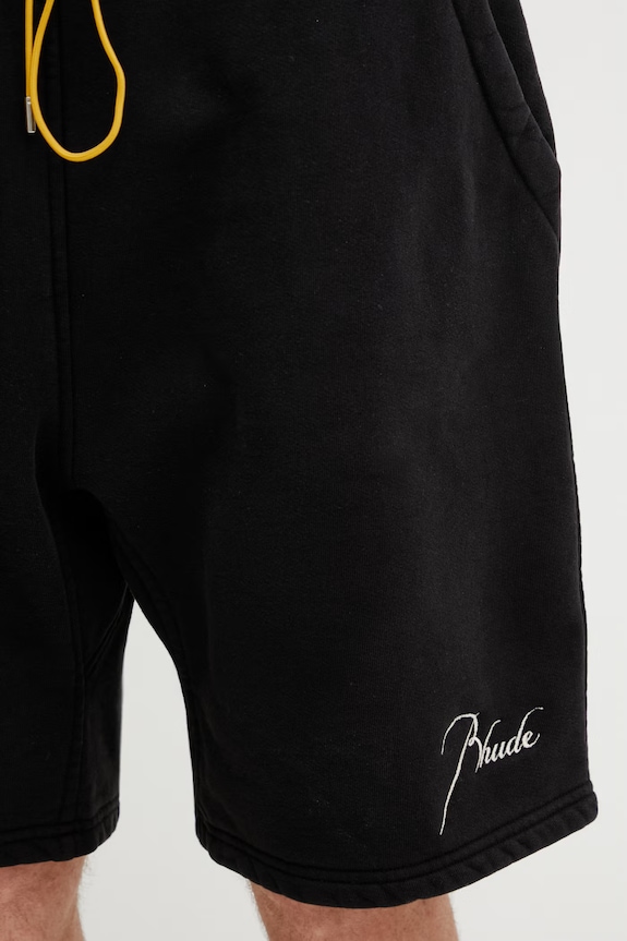 RHUDE Classique pantaloni scurți din bumbac bărbați negru RHSS26SH03012
