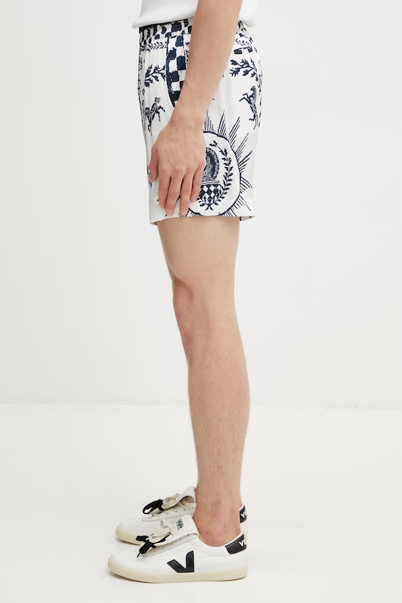 RHUDE Regista Tile pantaloni scurți pentru bărbați cu vâscoză RHSS26SH02358 alb SS26