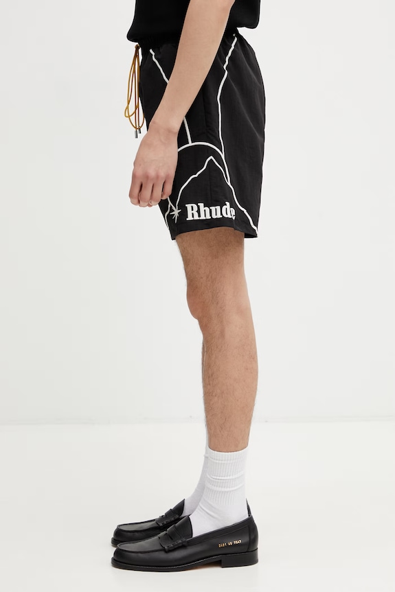 RHUDE Moonlight Pista pantaloni scurți pentru bărbați RHSS26SH010053 negru SS26