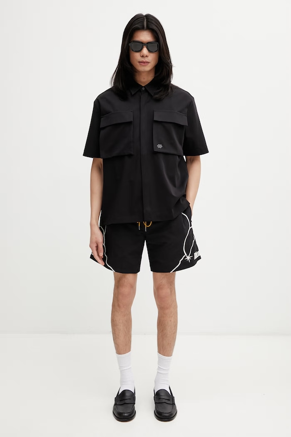 RHUDE Moonlight Pista pantaloni scurți pentru bărbați RHSS26SH010053 negru