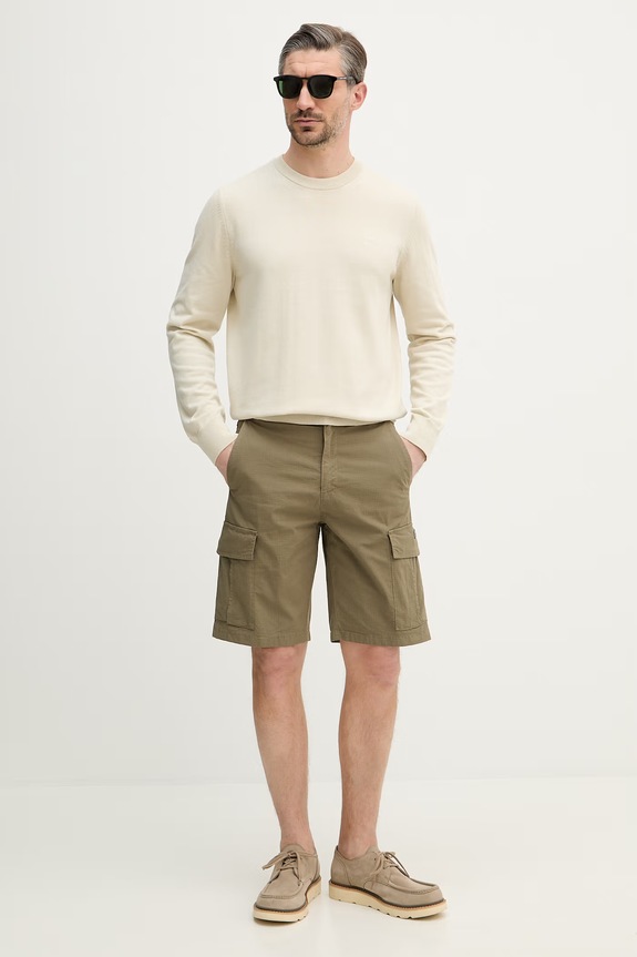 Βαμβακερό σορτσάκι Trussardi P024M000109N πράσινο SS26