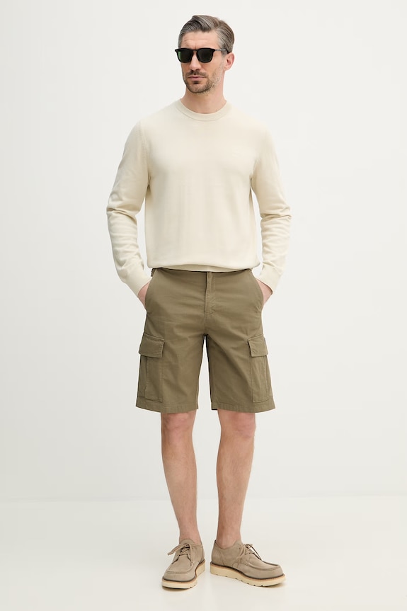 Βαμβακερό σορτσάκι Trussardi P024M000109N πράσινο SS26