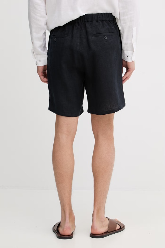 Oblečenie Trussardi šortky chino pánske ľanové P025M000117N tmavomodrá