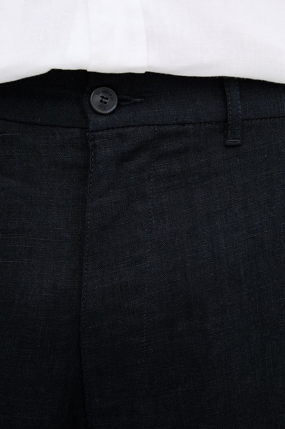Trussardi šortky chino pánske ľanové tmavomodrá P025M000117N