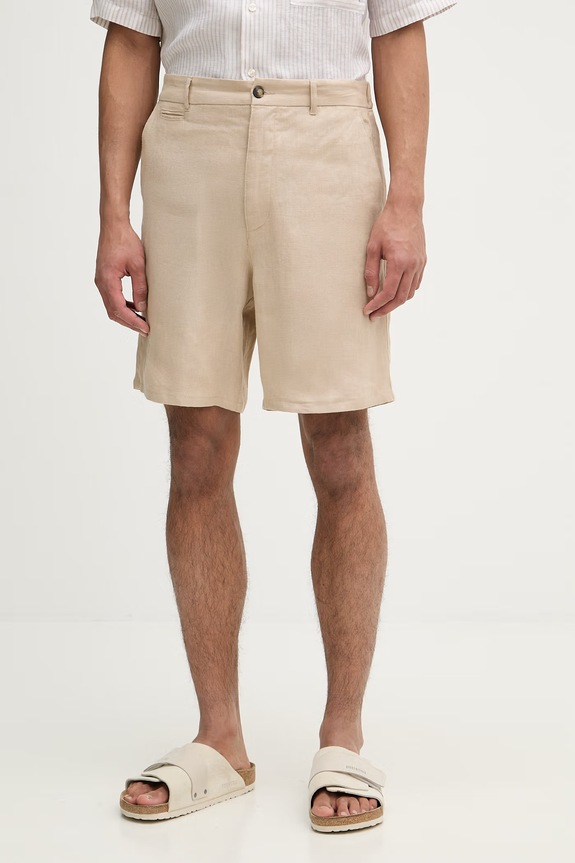 Trussardi šortky chino pánske ľanové béžová P025M000117N