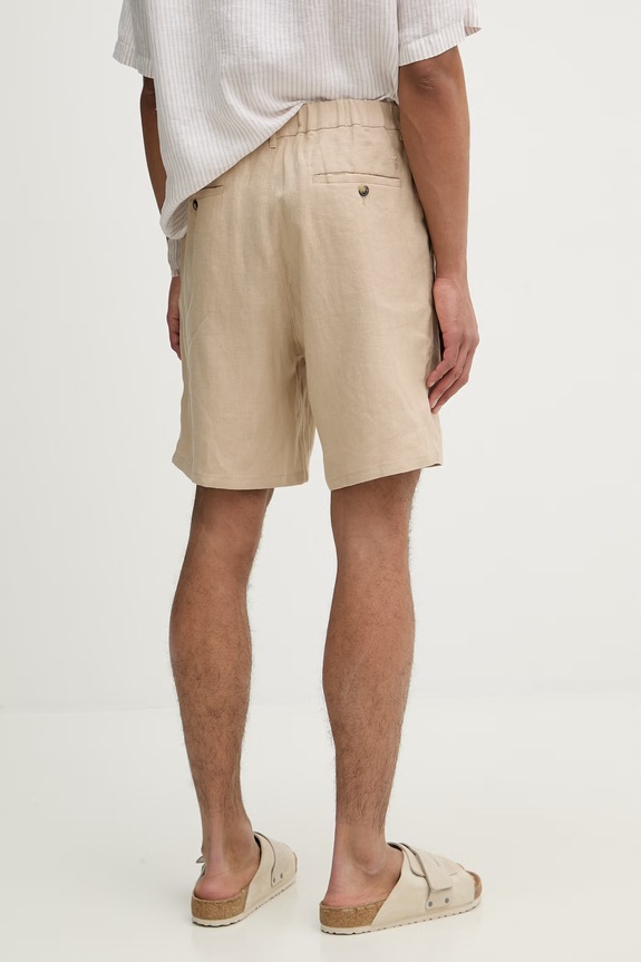 Oblečenie Trussardi šortky chino pánske ľanové P025M000117N béžová
