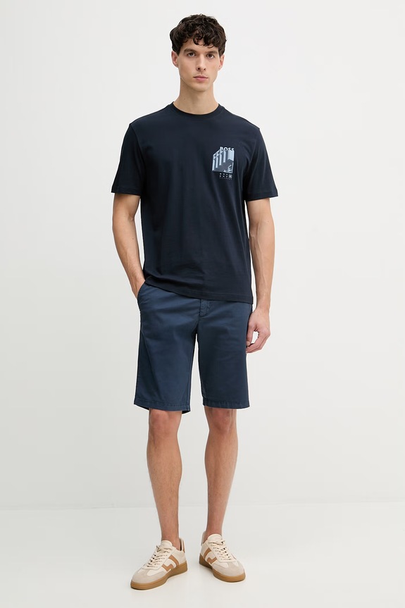 Trussardi šortky pánske bavlnené s elastanom P026M000118N tmavomodrá SS26