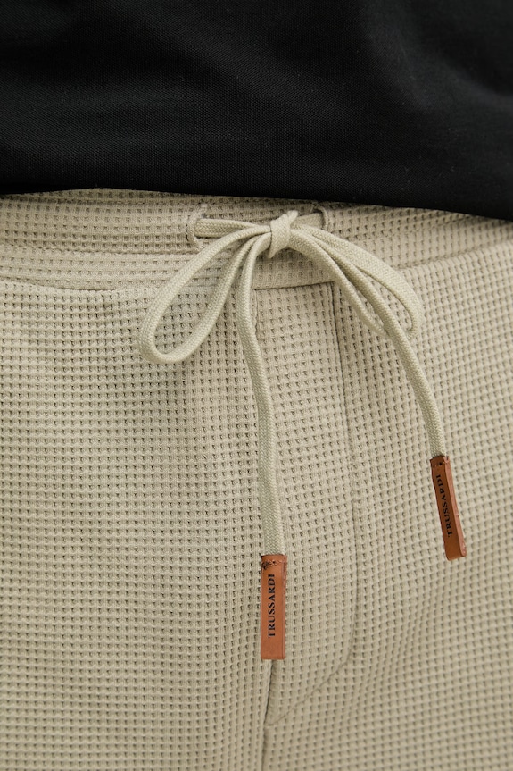 Trussardi teplákové šortky pánske bavlnené s elastanom zelená P8078000069N