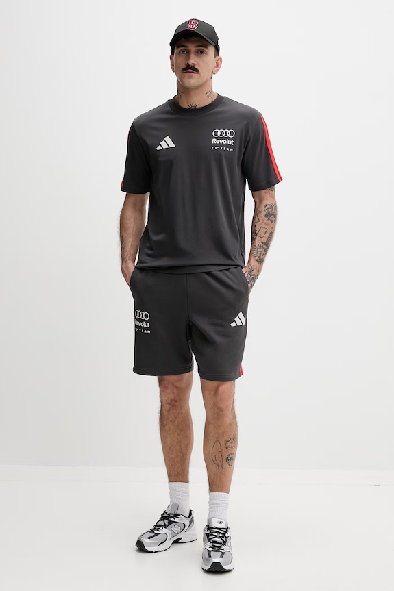 Adidas teplákové šortky pánske x Audi KE6786 sivá SS26