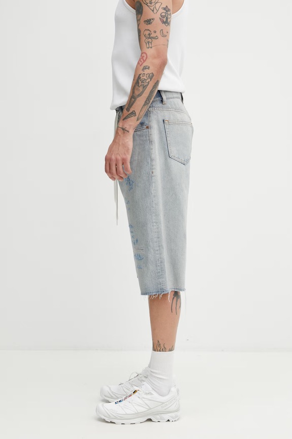 MM6 Maison Margiela pantaloni scurți din denim pentru bărbați SH0MU0014.M30055.962 albastru SS26