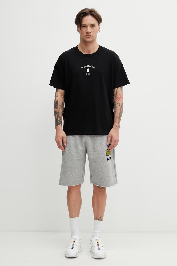 MM6 Maison Margiela pantaloni scurți de trening cu bumbac pentru bărbați SH0MU0027.S25606.857M gri